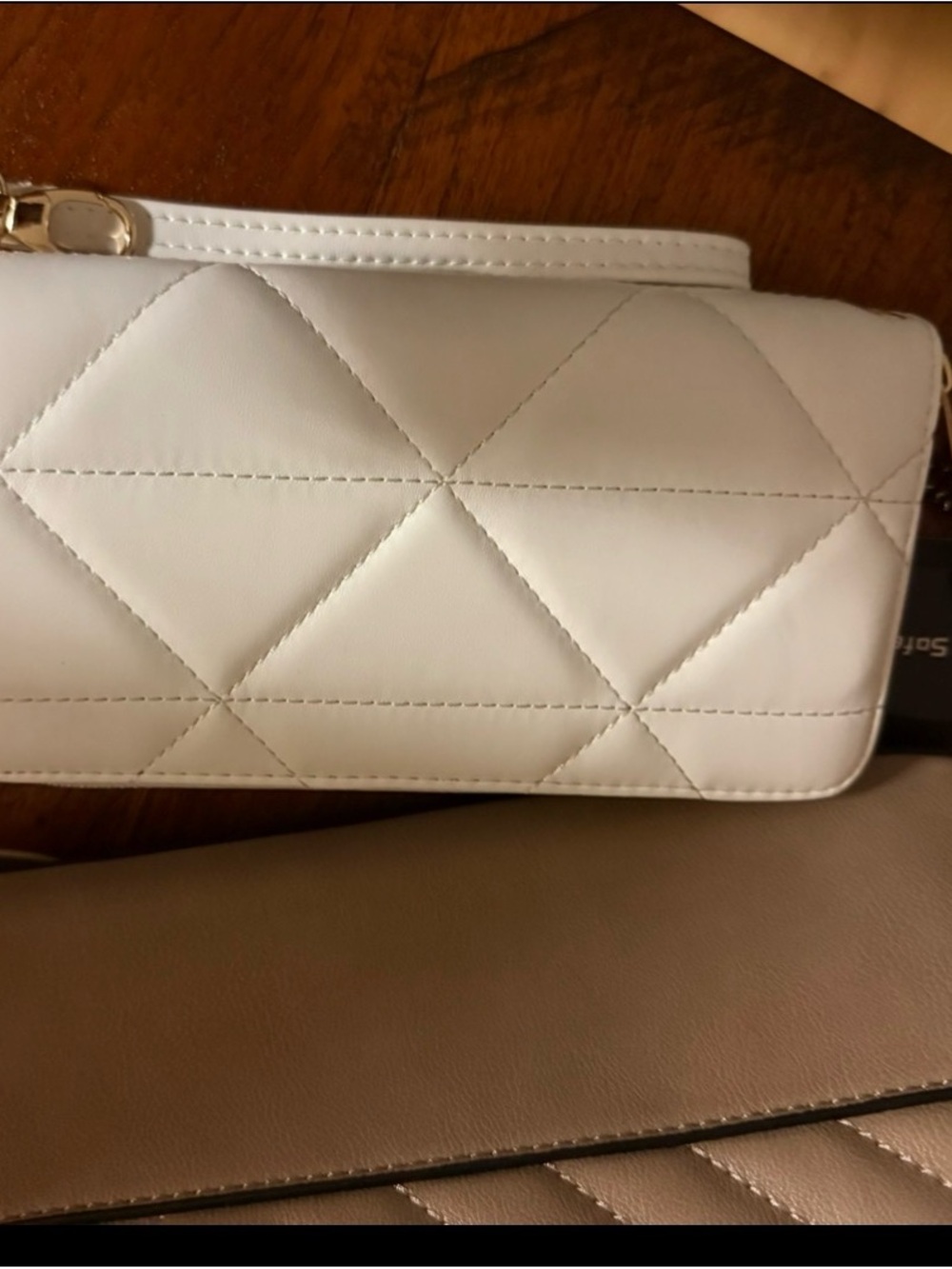 Quilted White Wristlet Clutch - Elegant Women’s Bag